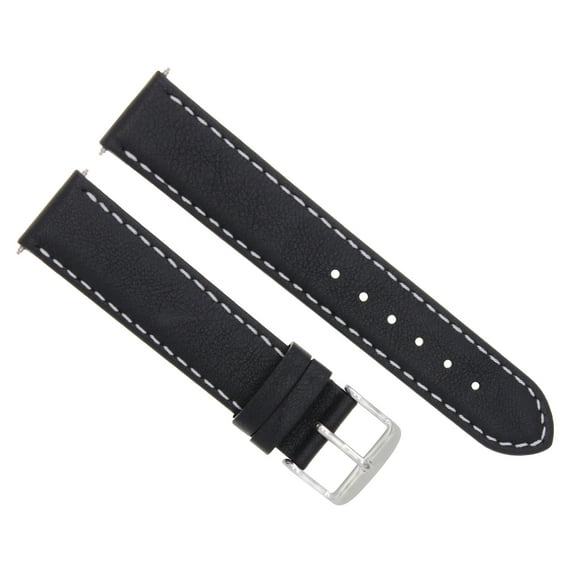 18MM LEATHER SMOOTH STRAP BAND FOR MOVADO QUARTZ 3600161 WATCH BUCKLE BLACK WS