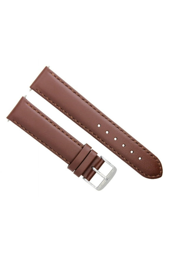 18MM SMOOTH LEATHER STRAP BAND FOR MEN TISSOT PRC QUICKSTER AUTO LIGHT BROWN