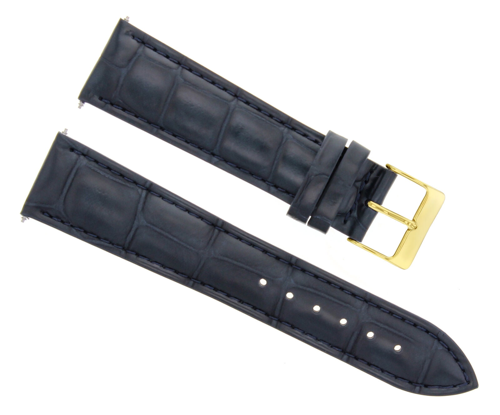 18MM LEATHER WATCH BAND STRAP BUCKLE FOR LONGINES WATCH GOLD