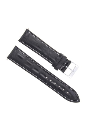 18MM LEATHER WATCH STRAP BAND FOR CITIZEN BM8180-03E WATCH BLACK WHITE STITCH