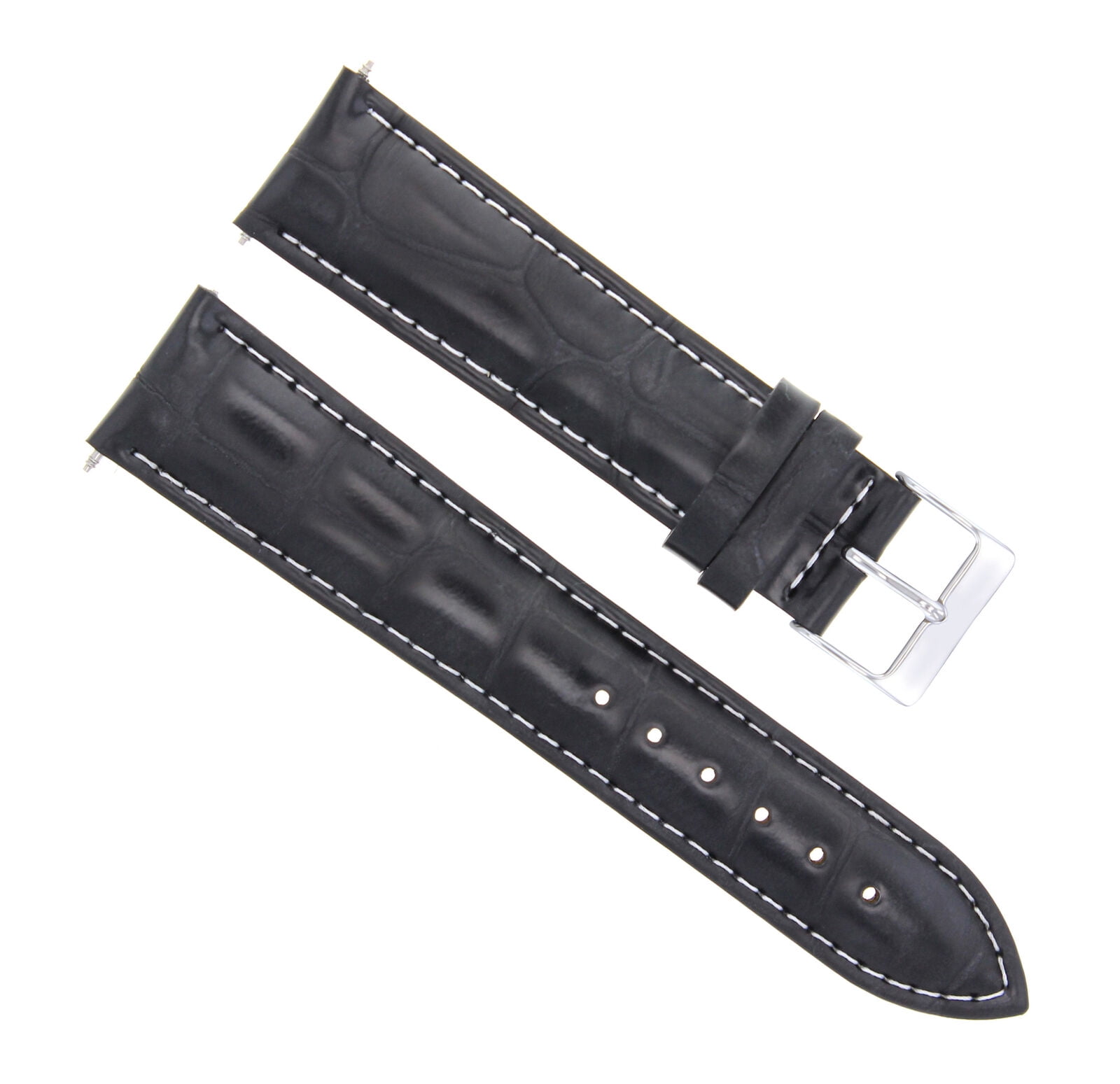 18MM LEATHER WATCH STRAP BAND FOR JAEGER LECOULTRE WATCH BLACK