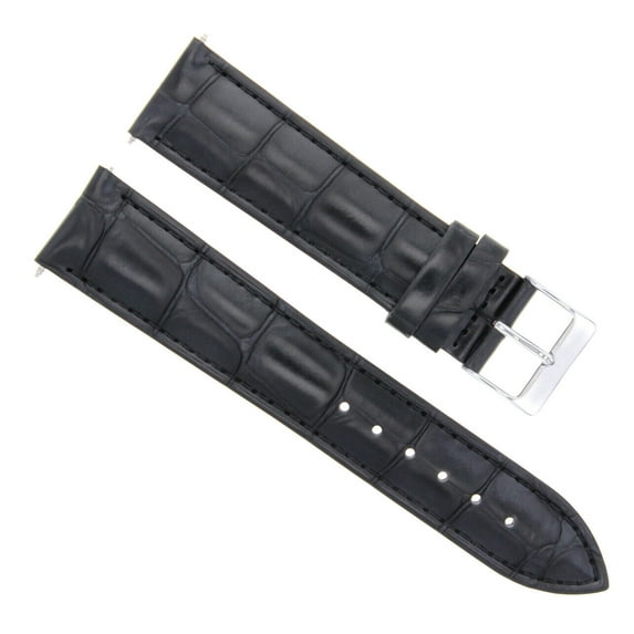 18MM LEATHER WATCH STRAP BAND FOR JAEGER LECOULTRE WATCH BLACK