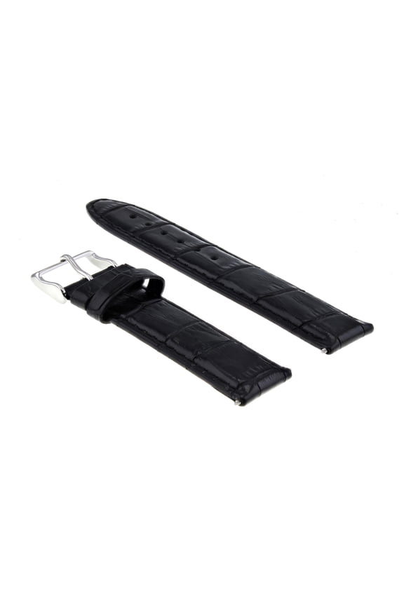 18MM LEATHER WATCH STRAP BAND FOR OMEGA SEAMASTER SPEEDMASTER MOON TQ BLACK #5