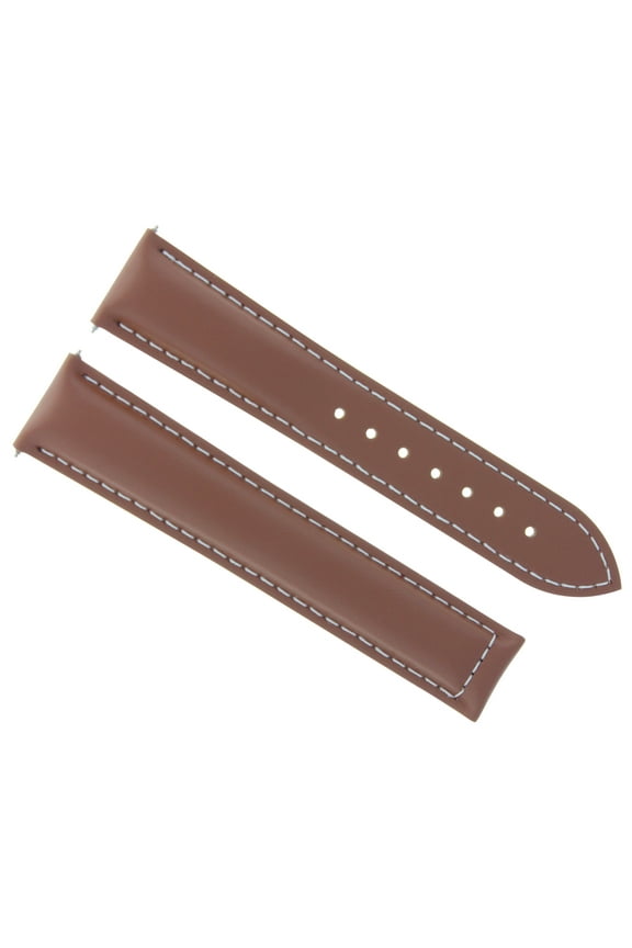 18MM LEATHER WATCH STRAP BAND FOR OMEGA SEAMASTER SPEEDMASTER TAN/BROWN WS #19