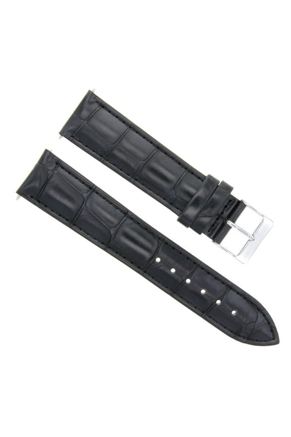 18MM LEATHER WATCH STRAP BAND FOR TISSOT PRC200 PRS200 1853 CHRONOGRAPH BLACK