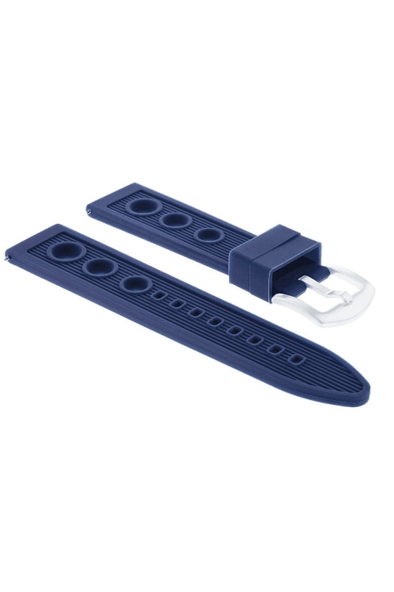 18MM SILICONE RUBBER DIVER WATCH BAND STRAP FOR OMEGA SPEEDMASTER MOON BLUE #9R