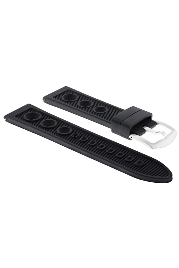 18MM SILICONE RUBBER WATCH STRAP DIVER BAND FOR U-BOAT WATCH BLACK