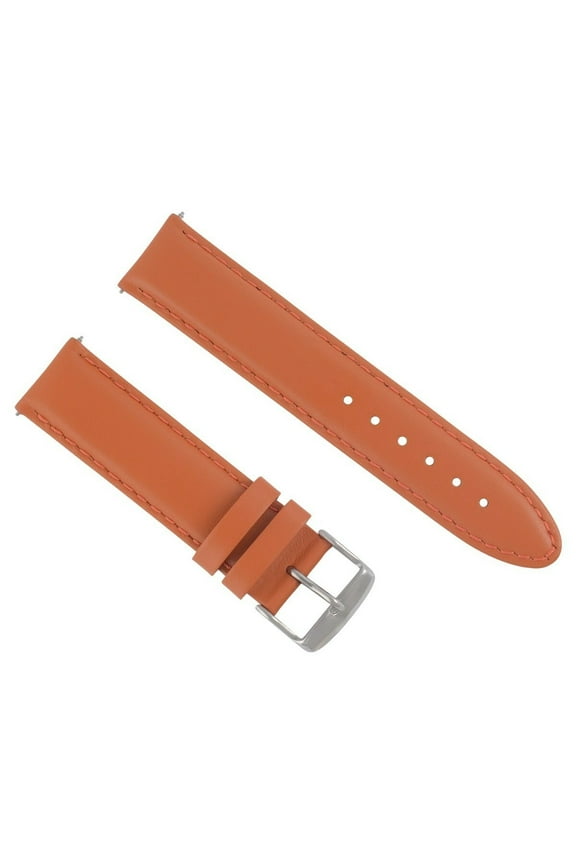 18MM SMOOTH LEATHER STRAP BAND FOR OMEGA SEAMASTER SPEEDMASTER MOON WATCH ORANGE