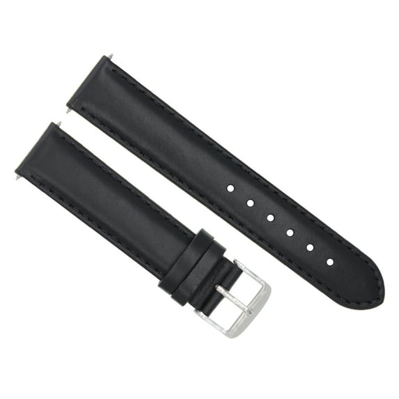 18MM SMOOTH LEATHER WATCH STRAP BAND FOR OMEGA SEAMASTER 2551.80 WATERPROOF BLAC