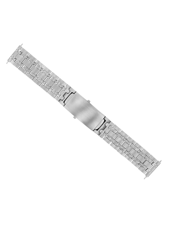18MM SOLID LINK WATCH BAND, Silver, Compatible With SEIKO WATCH FIELD SNK809 7S26-02J0 STRAIGHT END