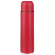 Ozark Trail 18oz Vacuum Insulated Stainless Steel Double Wall Thermal Water Bottle with Cup, Red