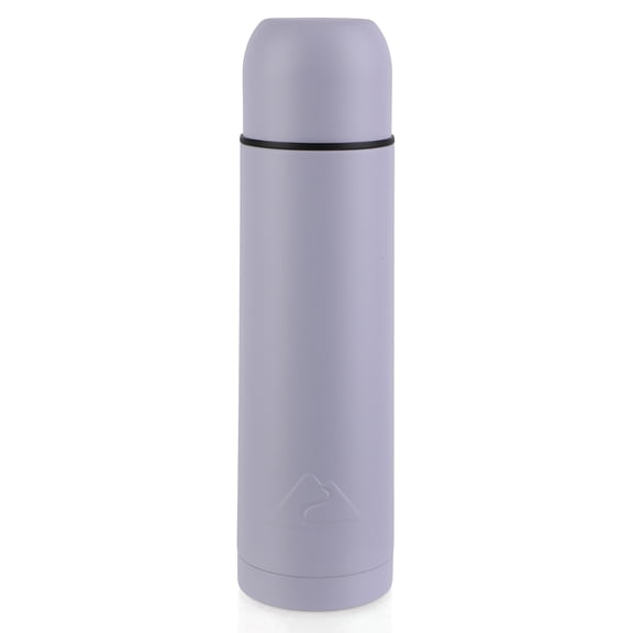 Ozark Trail 18oz Vacuum Insulated Stainless Steel Double Wall Thermal Water Bottle with Cup, Purple