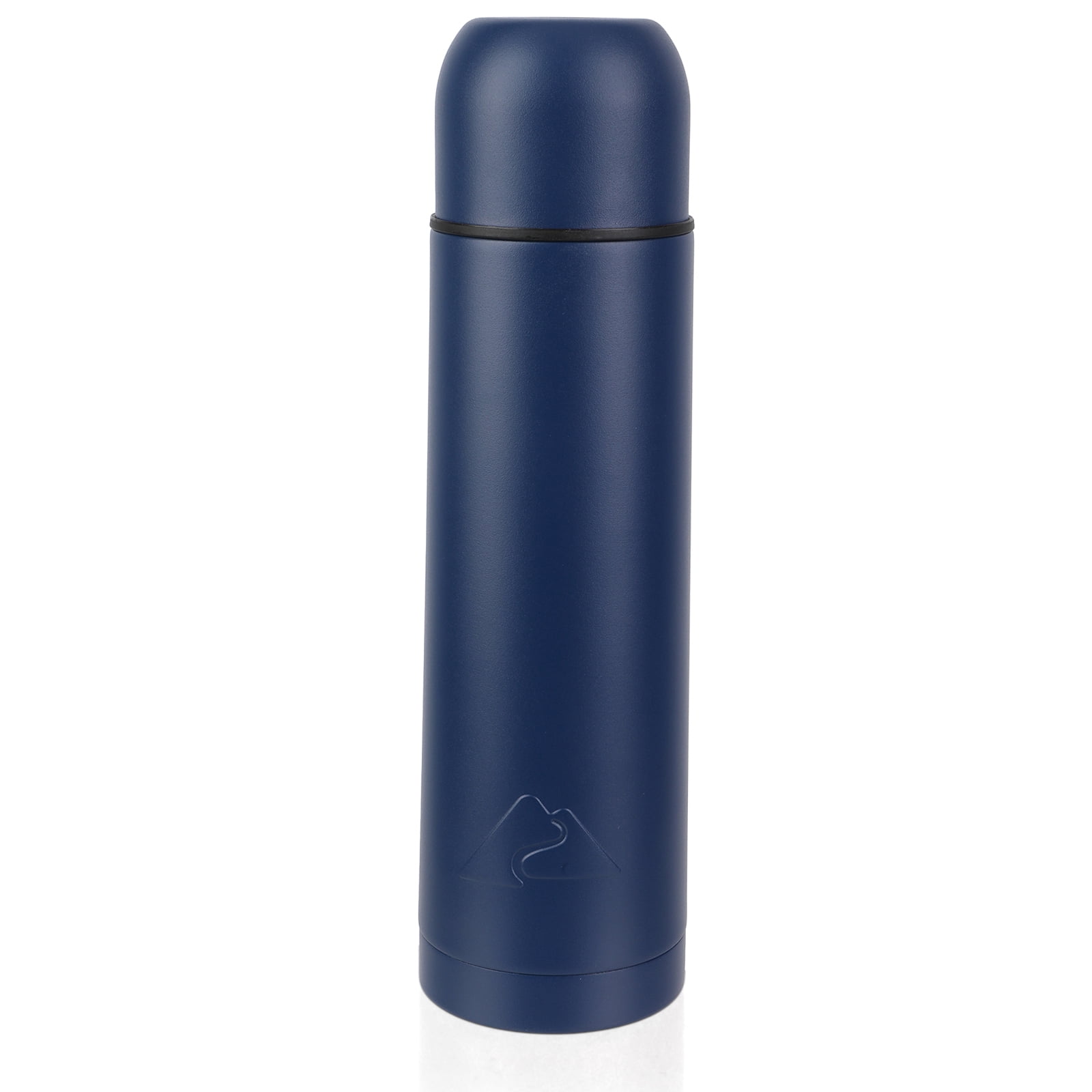 Ozark Trail 18oz Vacuum Insulated Stainless Steel Double Wall Thermal Water Bottle with Cup ,Navy Blue