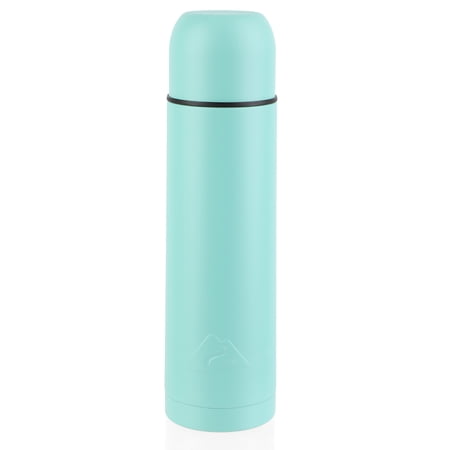 Ozark Trail 18 oz Vacuum Insulated Stainless Steel Thermal Water Bottle with Cup, Turquoise