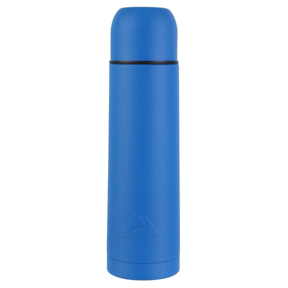 Ozark Trail 18oz Vacuum Insulated Stainless Steel Double Wall Thermal Water Bottle with Cup, Blue