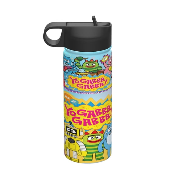 18OZ insulated space flask with straw Yo Gabba GabbalandSports Insulated Kettle Thermal Cup Stainless Steel Double Wall Mugs Water Bottle