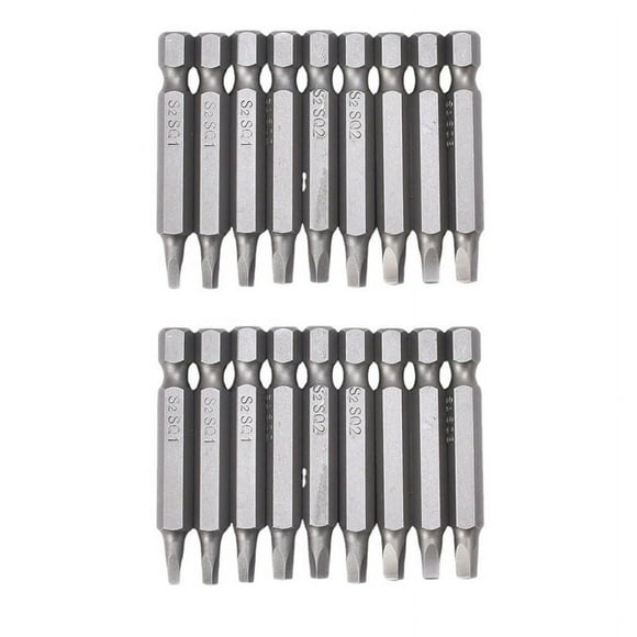 18PC Square Hex Wrench Drill Bits Set Screwdriver Bit Set,1.97inch Long Quick Release Shanks Magnetic Square Drive,6 x SQ1 Drill Bits 6 x SQ2 Drill Bits 6 x SQ3 Drill Bits,Silver