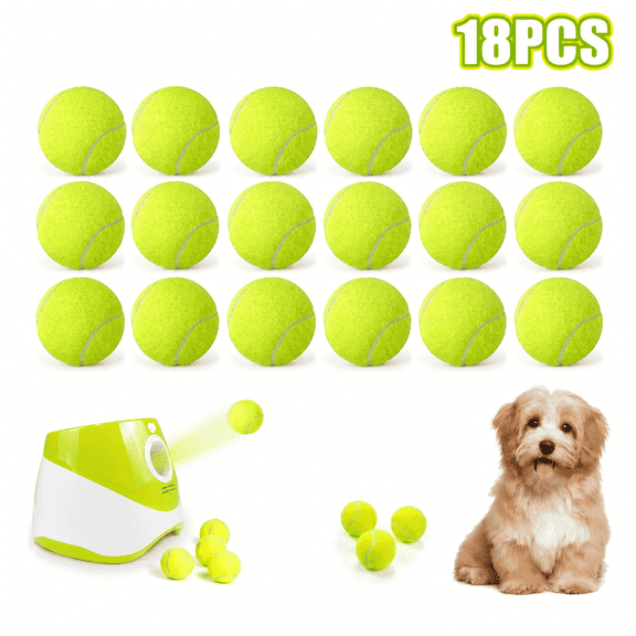 18PCS 2-Inch Mini Tennis Balls, Pet Interactive Toys for Small Dogs, Dog Training Balls Fit for Ball Launchers