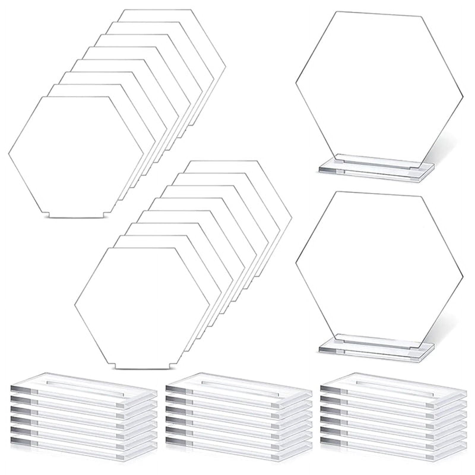 18pcs acrylic table numbers hexagon table with holder for decor