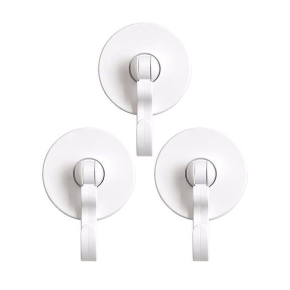 18PCS Adhesive Ceiling and Wall Hooks - Round Swivel Turn 360°/180° No Drill Stick on Hook for Hanging