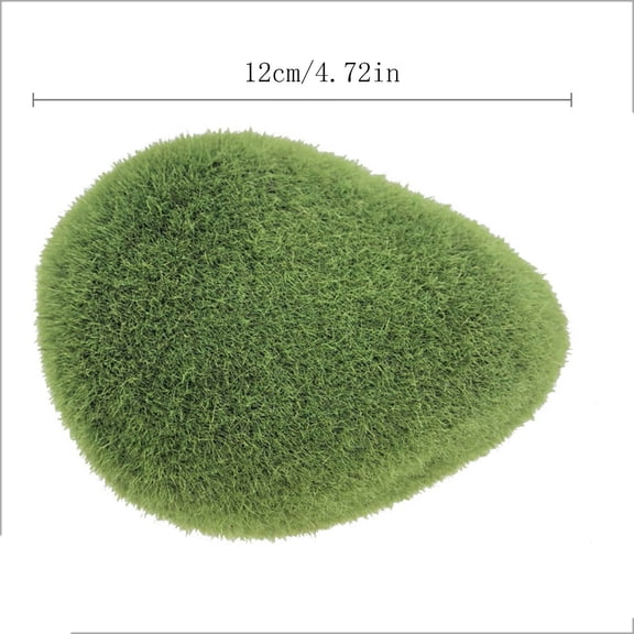 18PCS Artificial Moss Stone Figurine Desktop Dress Up Tabletop Decoration For Student Desk Green