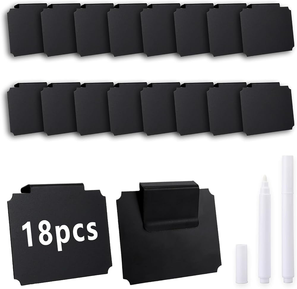18PCS Basket Labels, Clip on Labels for Storage Bins, Dry Erase Bin