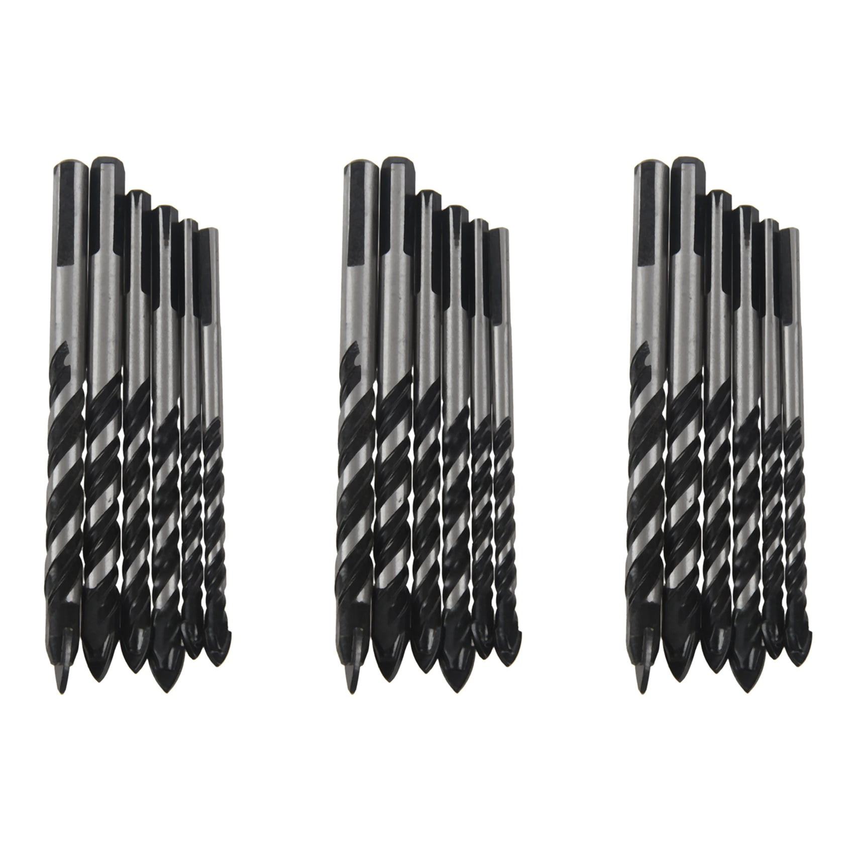 18PCS Ceramic Tile Drill Bits,Masonry Drill Bits Set for Glass, Wood Tungsten Carbide Tip with Size 6, 6, 8, 8,10,12mm