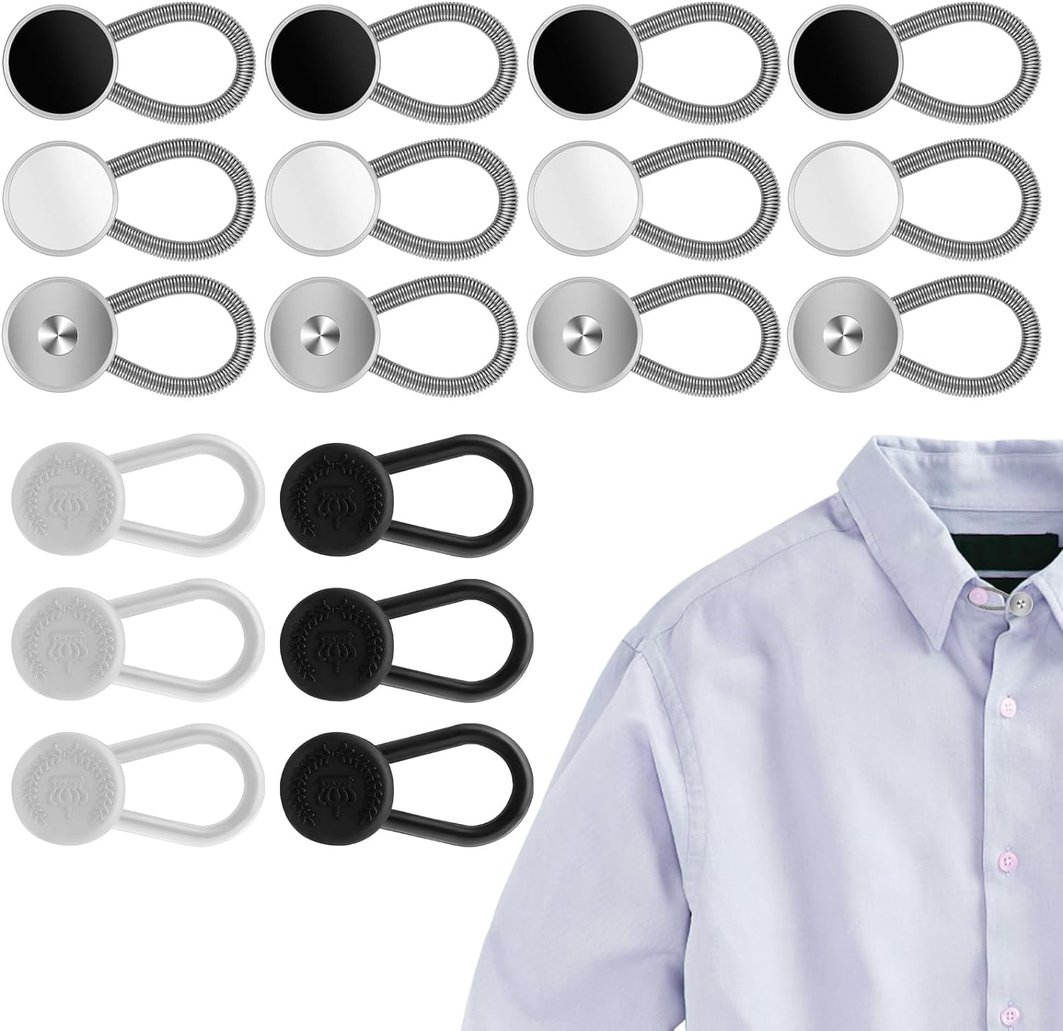 18PCS Collar Extenders Shirt Collar Extenders Pants Button Extender ...
