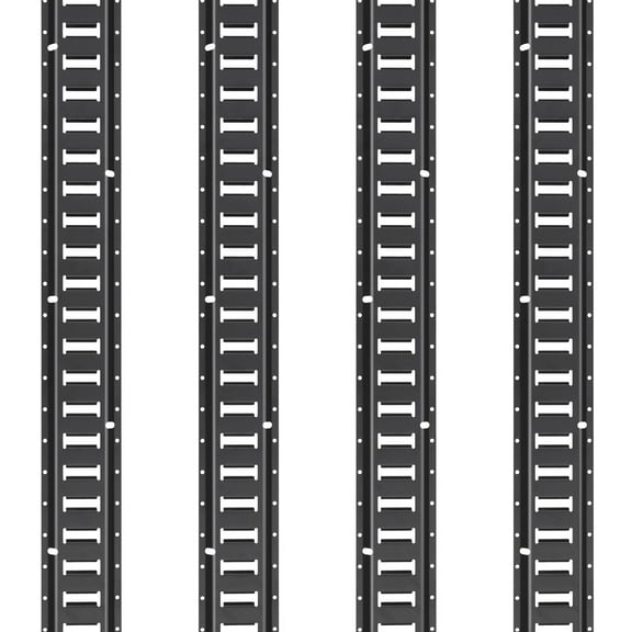18PCS E-Track Rail Kit with 4 Steel Rails, 8 O-Rings, 4 D-Rings & 2 Ratchet Straps  2000lbs Capacity for Cargo Motorcycles & Bikes