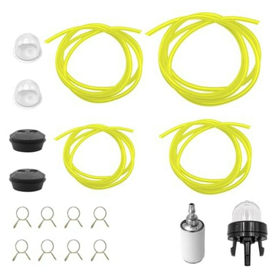 18PCS Fuel Pipe Lawnmower Kit 1.5m Fuel Pipe Hose Fits Trimmer, Blower, Essential Fuel Line Parts for Lawn Mower Repair