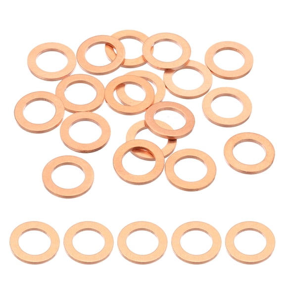 Uxcell 18Pcs M10 Copper Washers M10x16x1.5mm Copper Crush Washer Metric Flat Washers