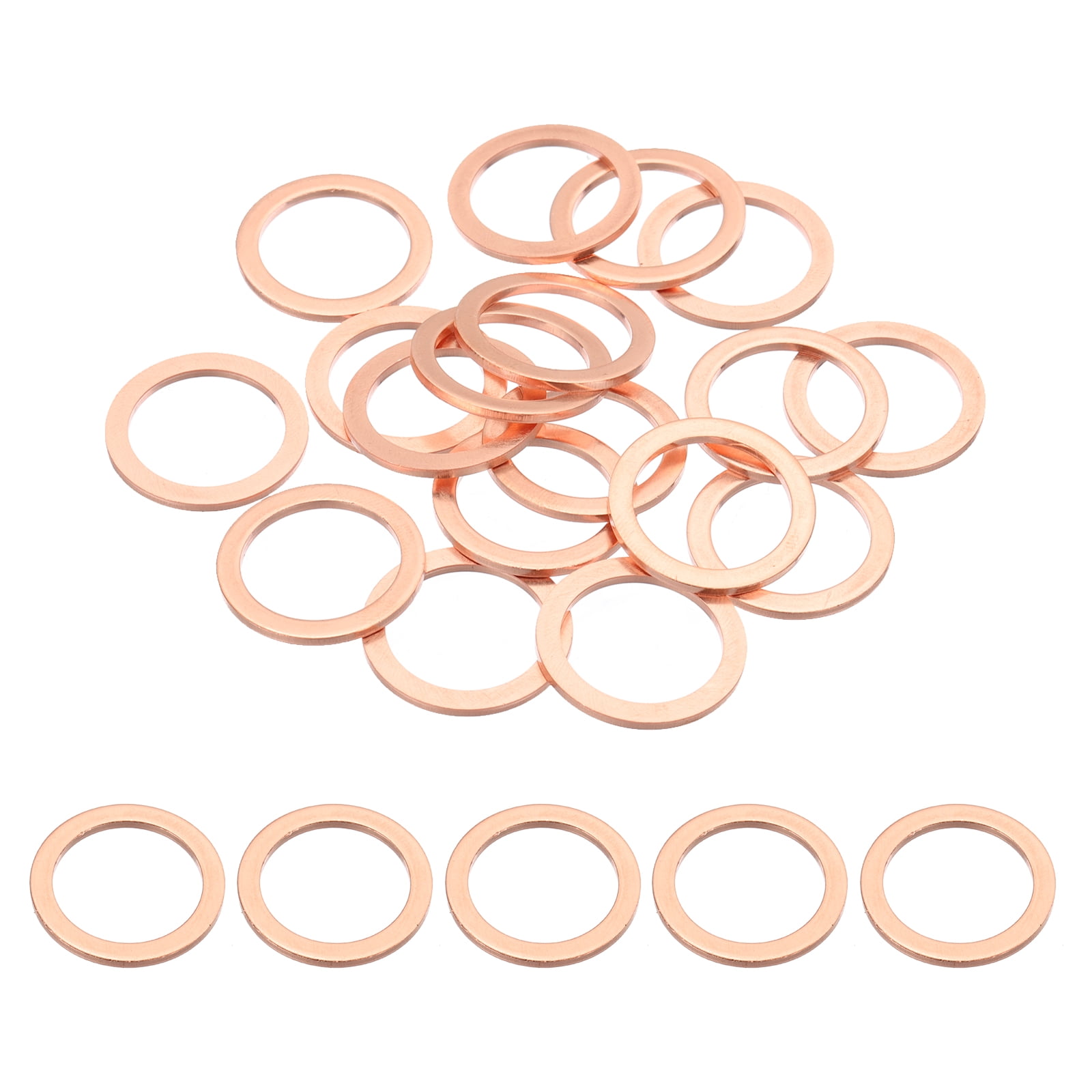 MECCANIXITY 12-Pack Flat Copper Washers – 12x17x1.5mm Sealing Crush Rings For Hydraulic Fittings, Sump Plugs & Bolts – Corrosion-Resistant & Non-Magnetic