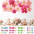 thumbnail image 1 of 18PCS Multicolor Paper Flower Fan Decorations, Lifelike Folding Craft with Yellow Stamens, for Kindergarten Classroom Spring Party, Holiday Hanging, Topliu, 1 of 6