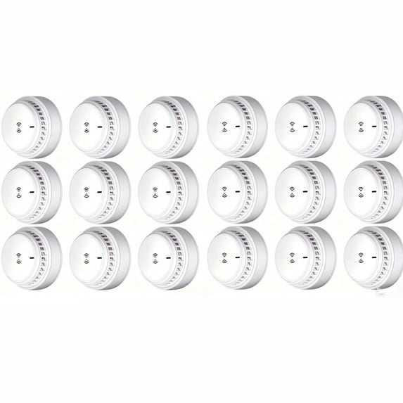 18PCS Photoelectric Smoke Alarm Detector, Home Fire Safety Sensor Alert, 3V AA Battery Operated, No Wiring Required