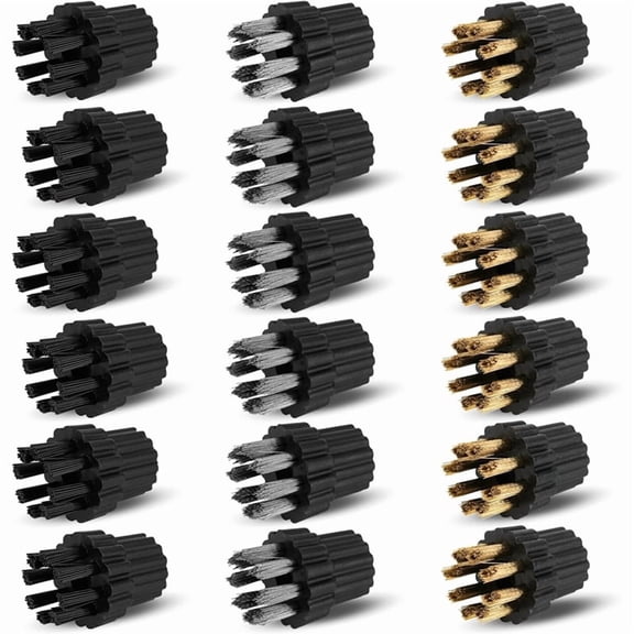 18PCS Steam Cleaner Brush Head, M8 Steam Cleaner Attachments, Steamer Accessories Replacement Parts, Cleaning Brush Head