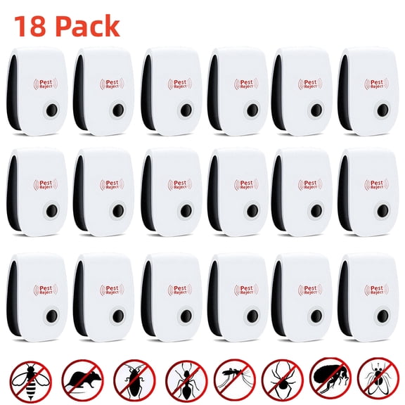 Gamexcel Ultrasonic Electric Pest Repellent Plug In Device, 18 Piece