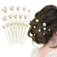 thumbnail image 1 of 18PCS Wedding Pearl Hair Pins Bridal Pearl Rhinestone Wedding Hair Accessories, Pearl Bobby Hair Pins Clips for Brides Bridesmaid Gril Women, 1 of 6