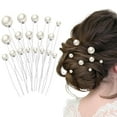 thumbnail image 1 of 18PCS Wedding Pearl Hair Pins Bridal Pearl Rhinestone Wedding Hair Accessories, Pearl Bobby Hair Pins Clips for Brides Bridesmaid Gril Women, 1 of 6