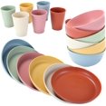 thumbnail image 2 of Dish Set Miizula Premium 16 Pcs Beige Wheat Straw Plastic Dinnerware Sets - Unbreakable Reusable Wheat Straw Bowls And Plates Dinner Set - Microwave Dishwasher Freezer Safe - Deep Spillproof - Eco 2 of 13
