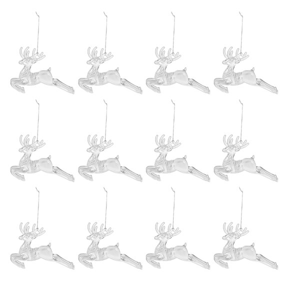 OUNONA 18PCS Clear Plastic Tree Ornaments Set, Hanging Holiday Decorations for Home, Christmas, Party, Seasonal Decor