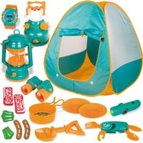 18PCS kids Tent,Camping Tent Pretend Play,Tent for Kids Camping Toys Gift for 3-12 Year Old Birthday Christmas (Green)