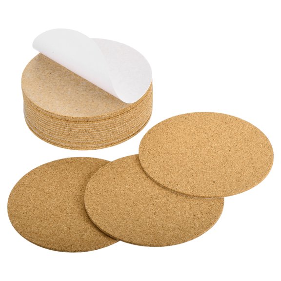 18Pack Self Adhesive Cork for Coaster, 100mm/3.94inch Round Cork Tiles(2mm Thick)