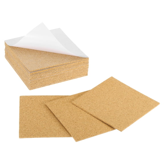 18Pack Self Adhesive Cork for Coaster, 100mm/3.94inch Square Cork Tiles(2mm Thick)