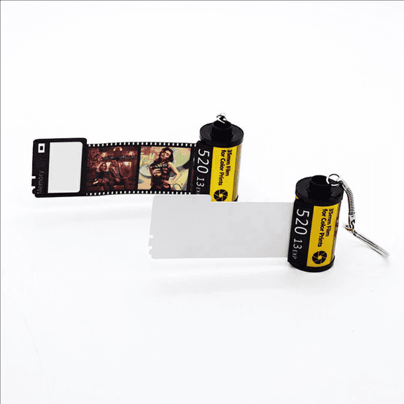 18Pack Sublimation Film Roll Keychain Customized Keychain with Picture Camera Memory Reel Gifts
