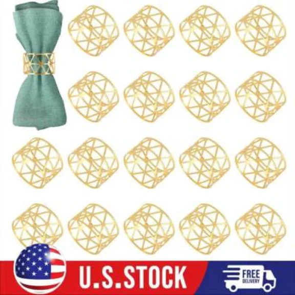 18Pack Vintage Hollow Napkin Rings Holder For Wedding Party Table Decoration