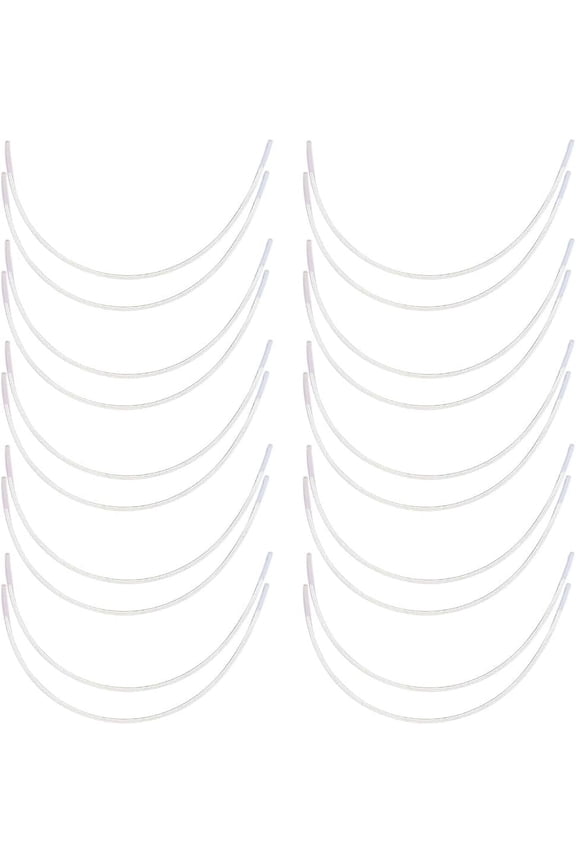 18Pair 304 Stainless Steel Bra Underwire Sturdy Metal Bra Wire for Bra Shaping Stainless Steel Color 13.7x23.3mm