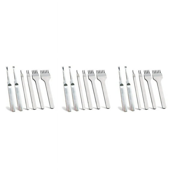 18Pcs 1/2/4/6 DIY Diamond Lacing Stitching Chisel Set Leather Edge Skiving DIY Craft Tool, (4mm)