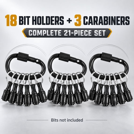 18Pcs 1/4 Inch Hex Shank Bit Holder Keychain, Quick Release Socket ...