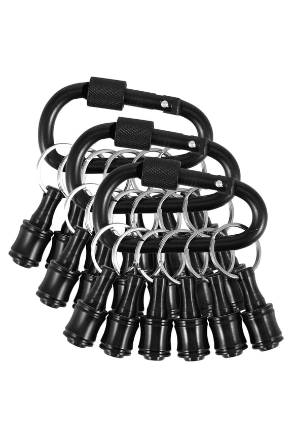 18Pcs 1/4inch Bit Holder Key Chain, Hex Shaft Screwdriver Bit Holder Portable Extension Bar Keychain Screw Adapter Aluminum Alloy Drill Extension Bit Holder with 3 Carabiner for Screwdriver Drill