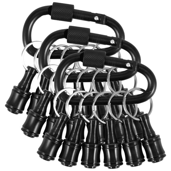 18Pcs 1/4 Inch Hex Shank Bit Holder Keychain, Quick Release Extension Bar Screw Adapter for Impact Drill Bits, Alloy Screwdrivers Drill Bit Holder with 3 Carabiners